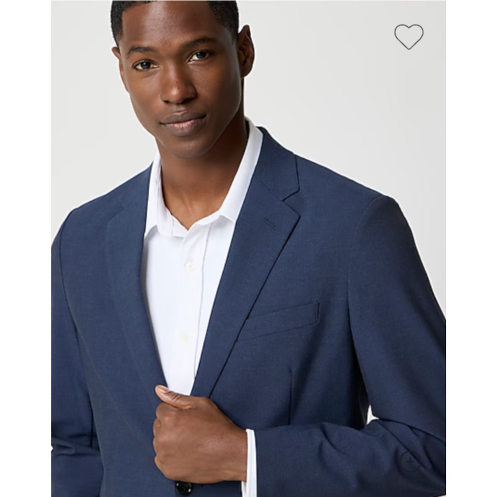 J. Crew Thompson Wool Men 40R Blue 2 Button Double Vent Sportscoat Tuxedo Suit - Picture 3 of 9